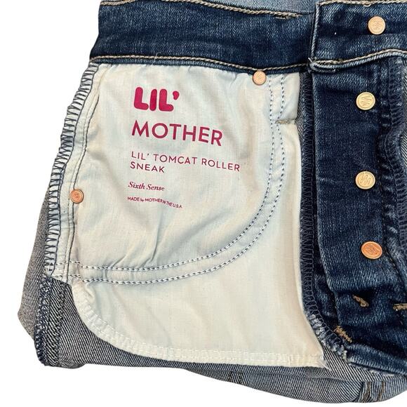 Lil Mother Lil Tomcat Roller Sneak Jeans 25 Petite Wide Sixth Sense Wash ALTERED - Picture 9 of 15